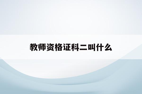  教师资格证科二叫什么_教师资格证科二叫什么名字