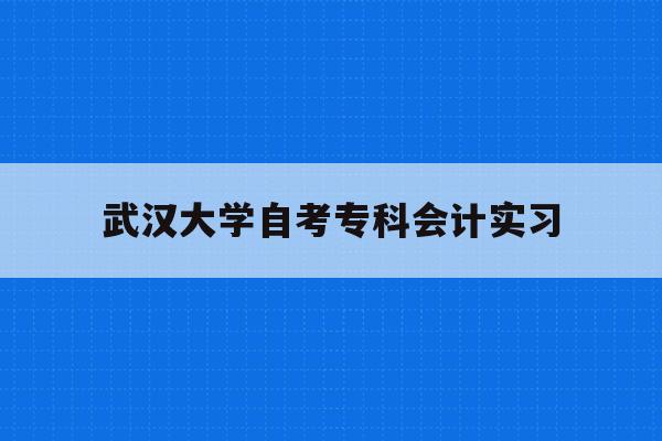  武汉大学自考专科会计实习_武汉大学自考大专教育学院2024欧洲杯竞猜官方平台官网